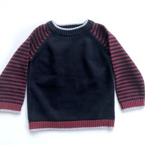 Authentic Kids 2T sweater navy burgundy stripe